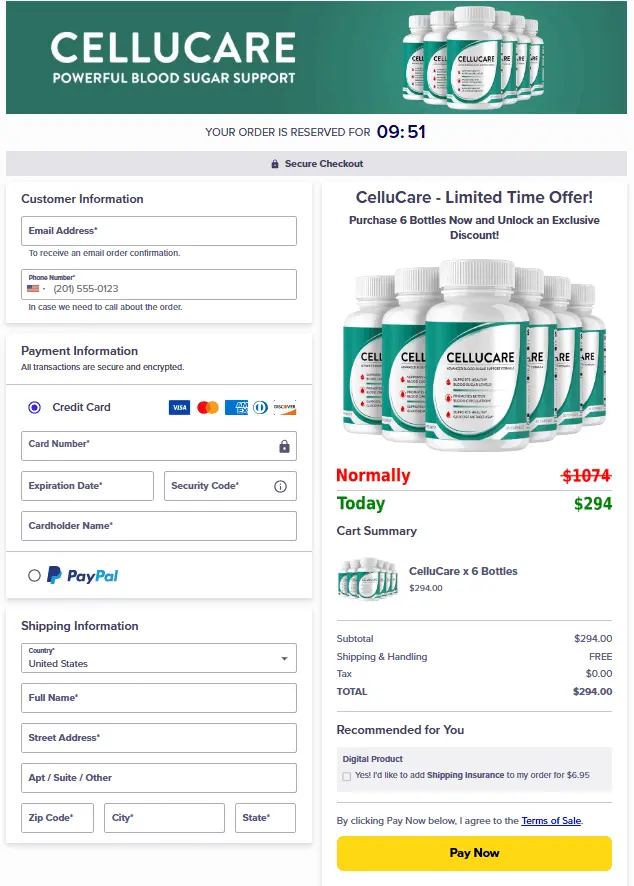 CelluCare Order Form